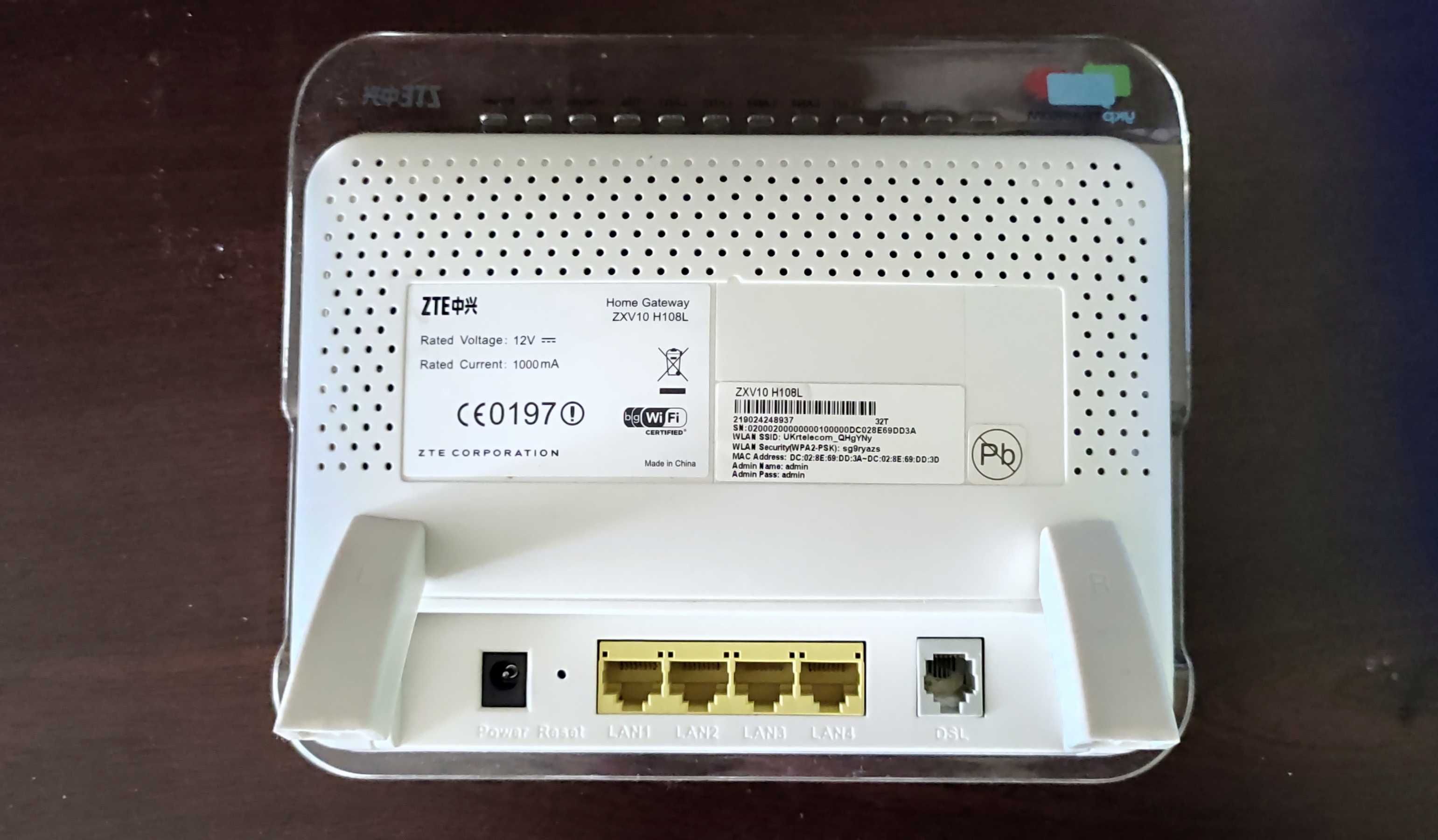 ADSL модем ZXV10 H108L Київстар