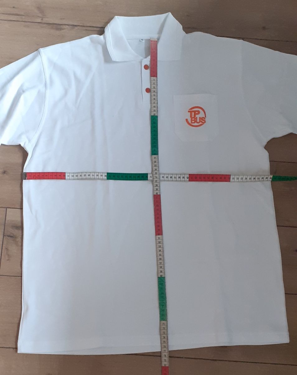 Polo biale XXL, z kieszonką, 120 cm w klatce piersiowej