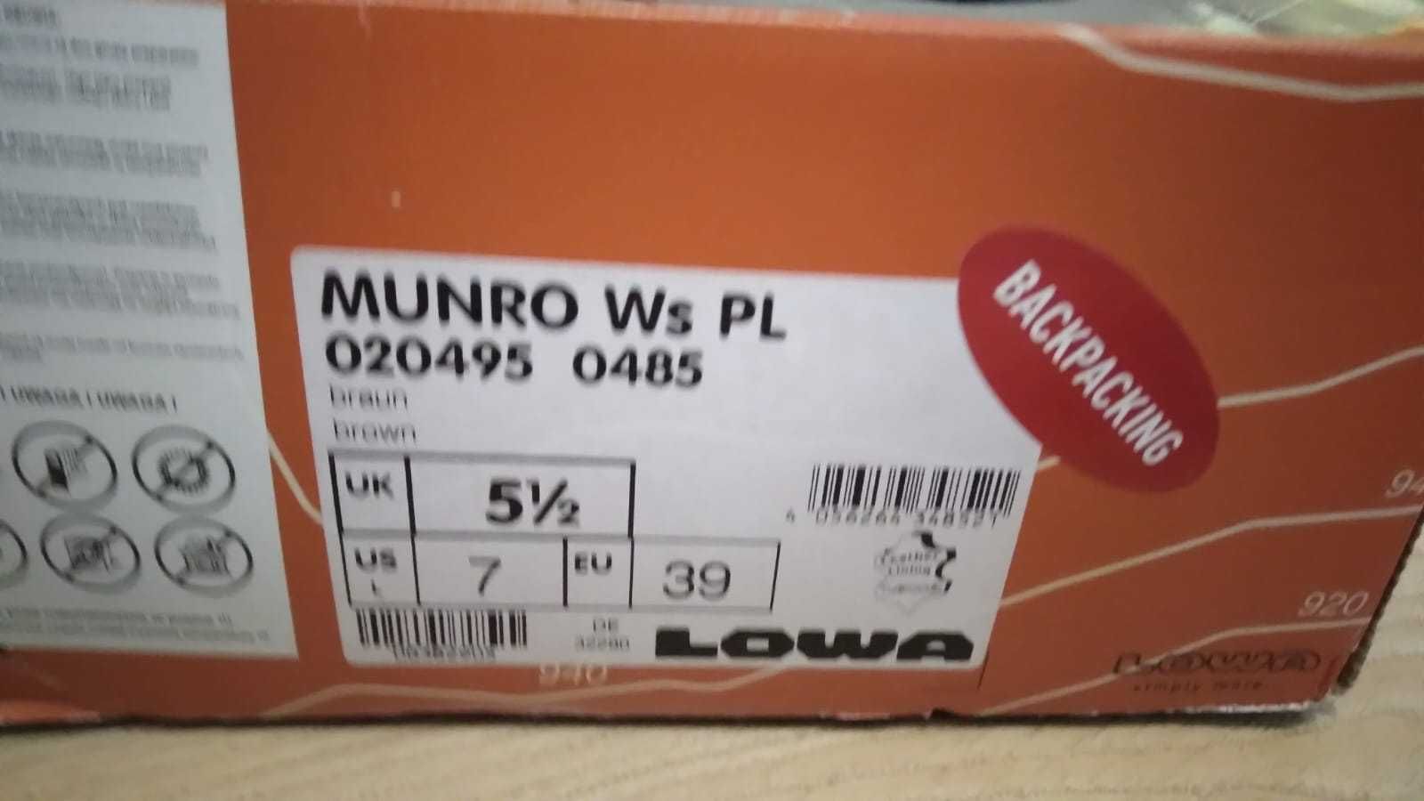 Buty trekkingowe LOWA Munro Ws 39 brązowe nowe