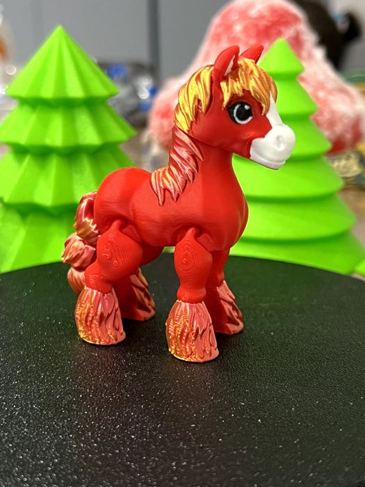 Іграшка друкований Кінь символ року 2026 червоний вогняний кінь