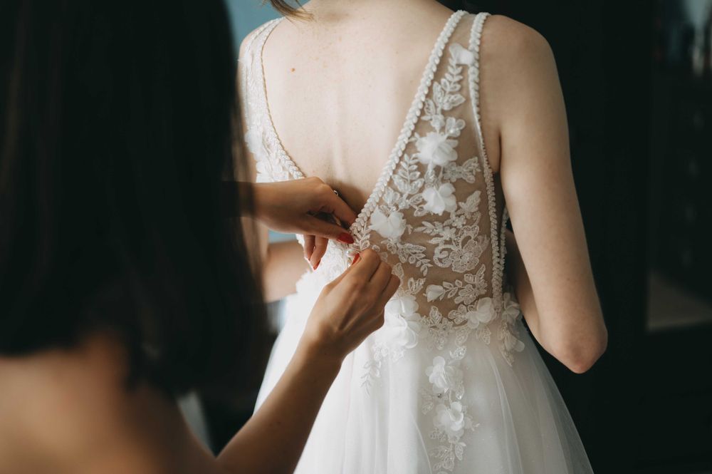 Suknia ślubna z kwiatami 3D księżniczka rozmiar XS/S