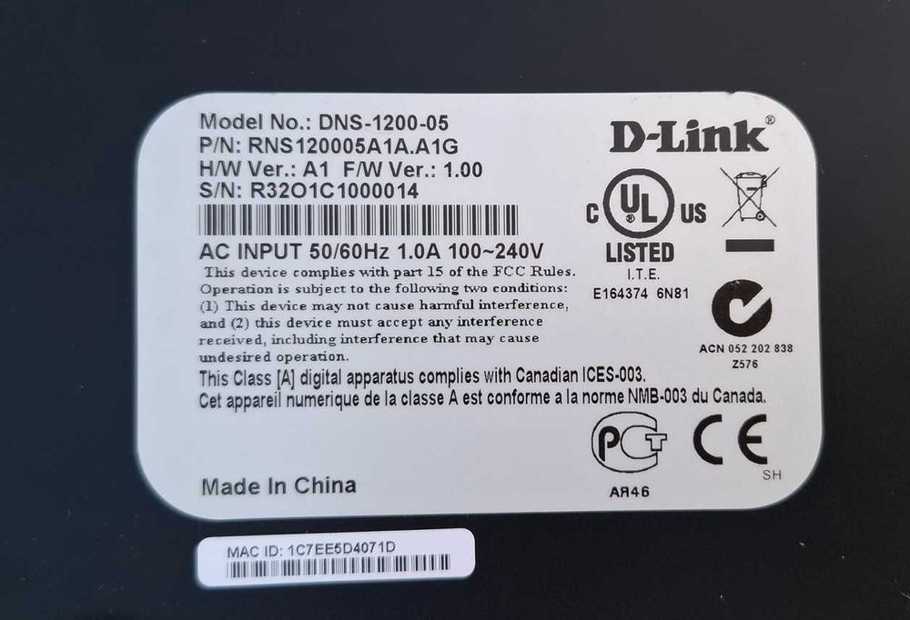 Мережеве сховище NAS D-Link DNS-1200-05