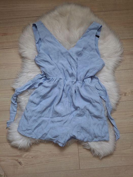 Niebieski krótki kombinezon wiązany m 38 kieszenie Stan bardzo dobry b