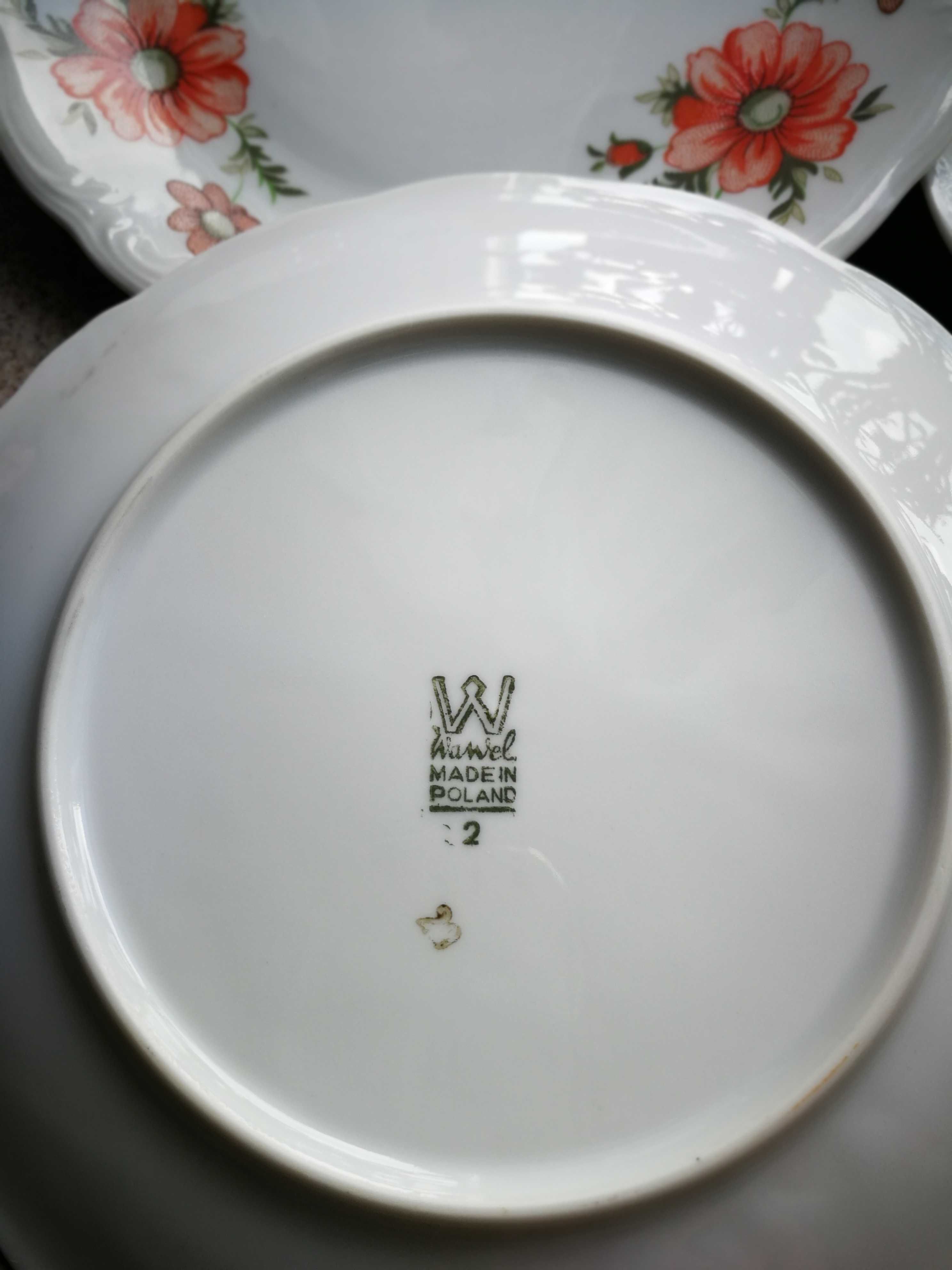 WAWEL Talerzyki deserowe/śniadaniowe 7 szt. porcelana z lat 80-tych