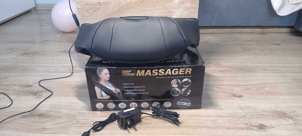 Masażer szyi, pleców,, nóg, Skórzany szal do masażu do domu i auta