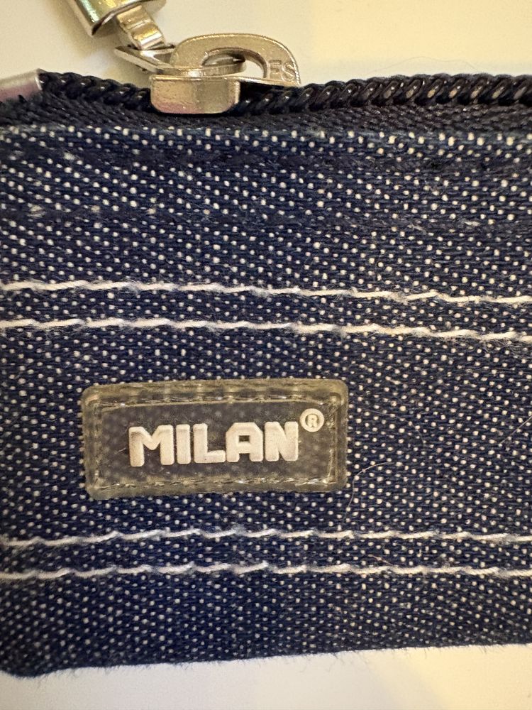 Jeansowy piórnik Milan granatowy