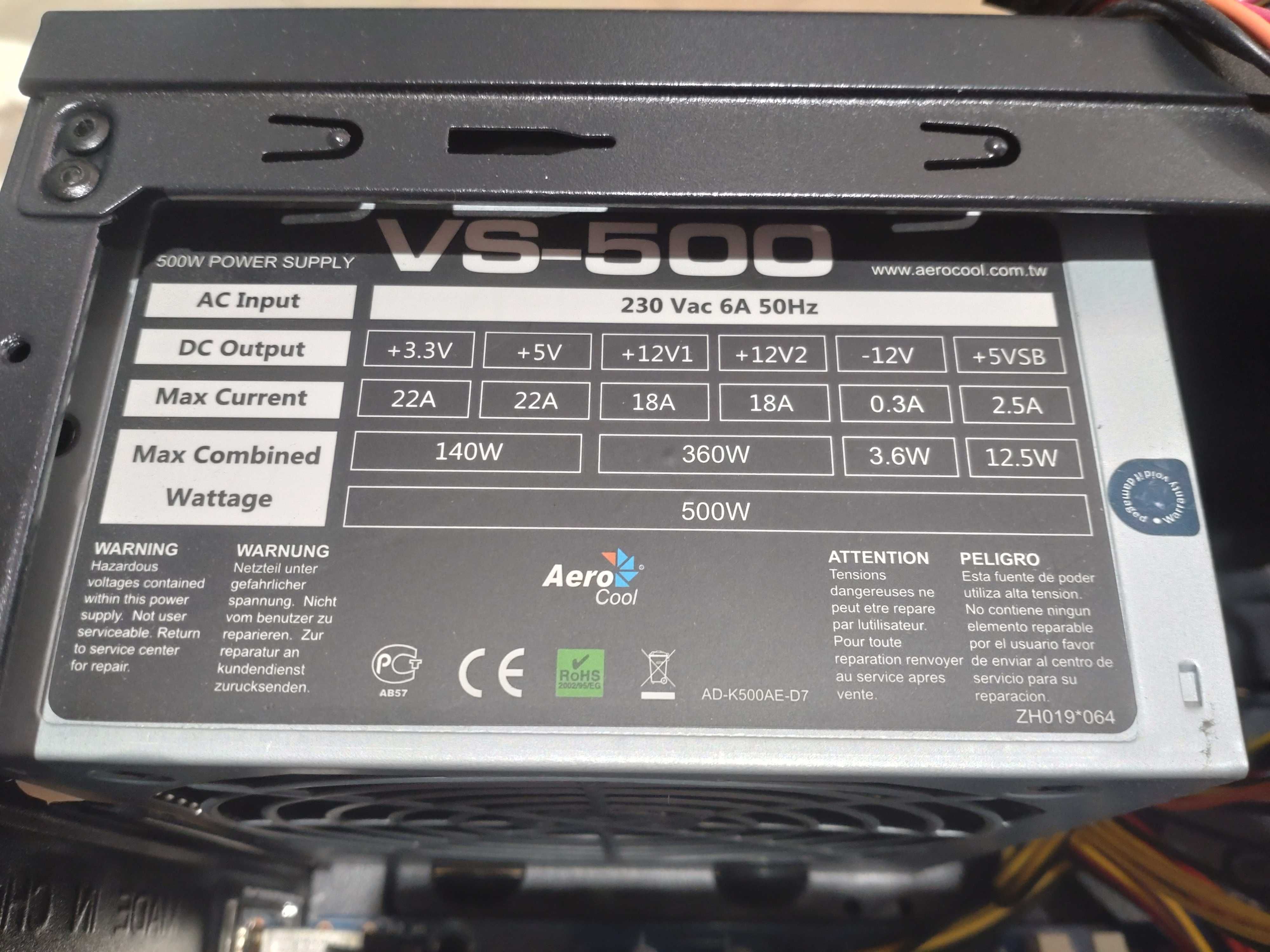 Komputer stacjonarny: intel i5, 8GB RAM, Karta 1GB