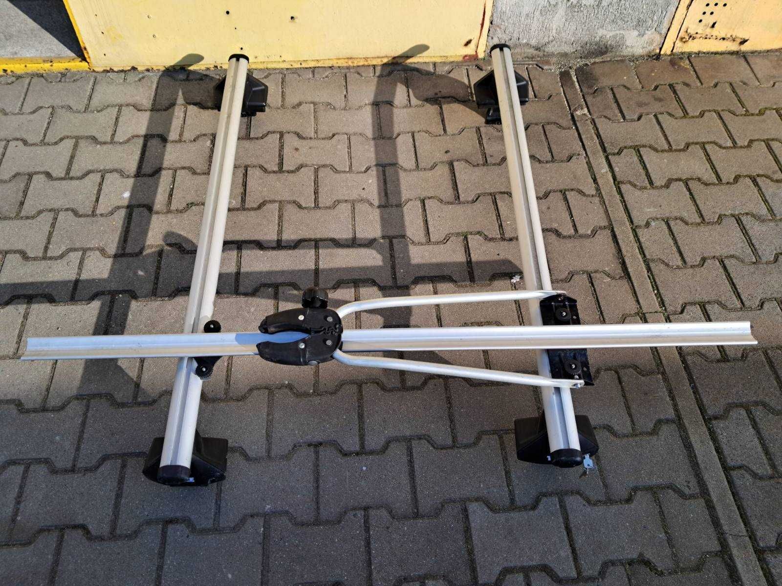 Bagażnik bazowy THULE Evo Clamp 7105 + szyna na rower - stan idealny