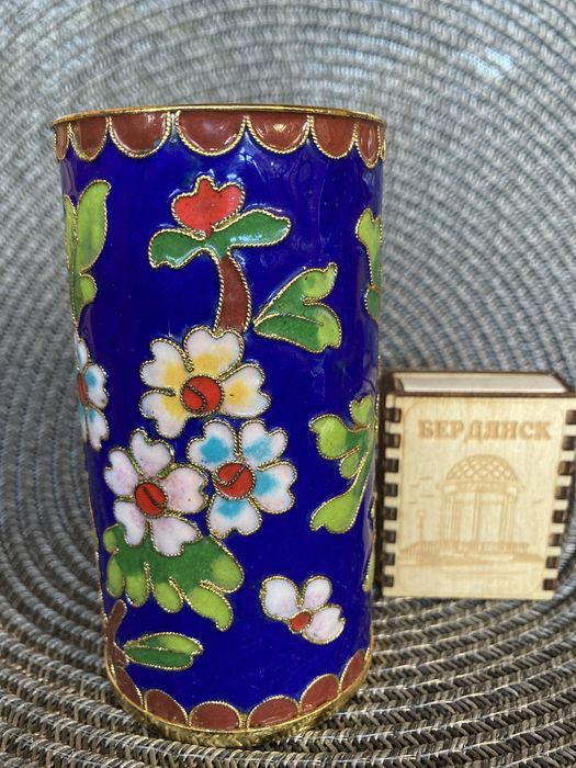 Карандашница/стакан Перегородчатая эмаль Клуазоне Винтаж
