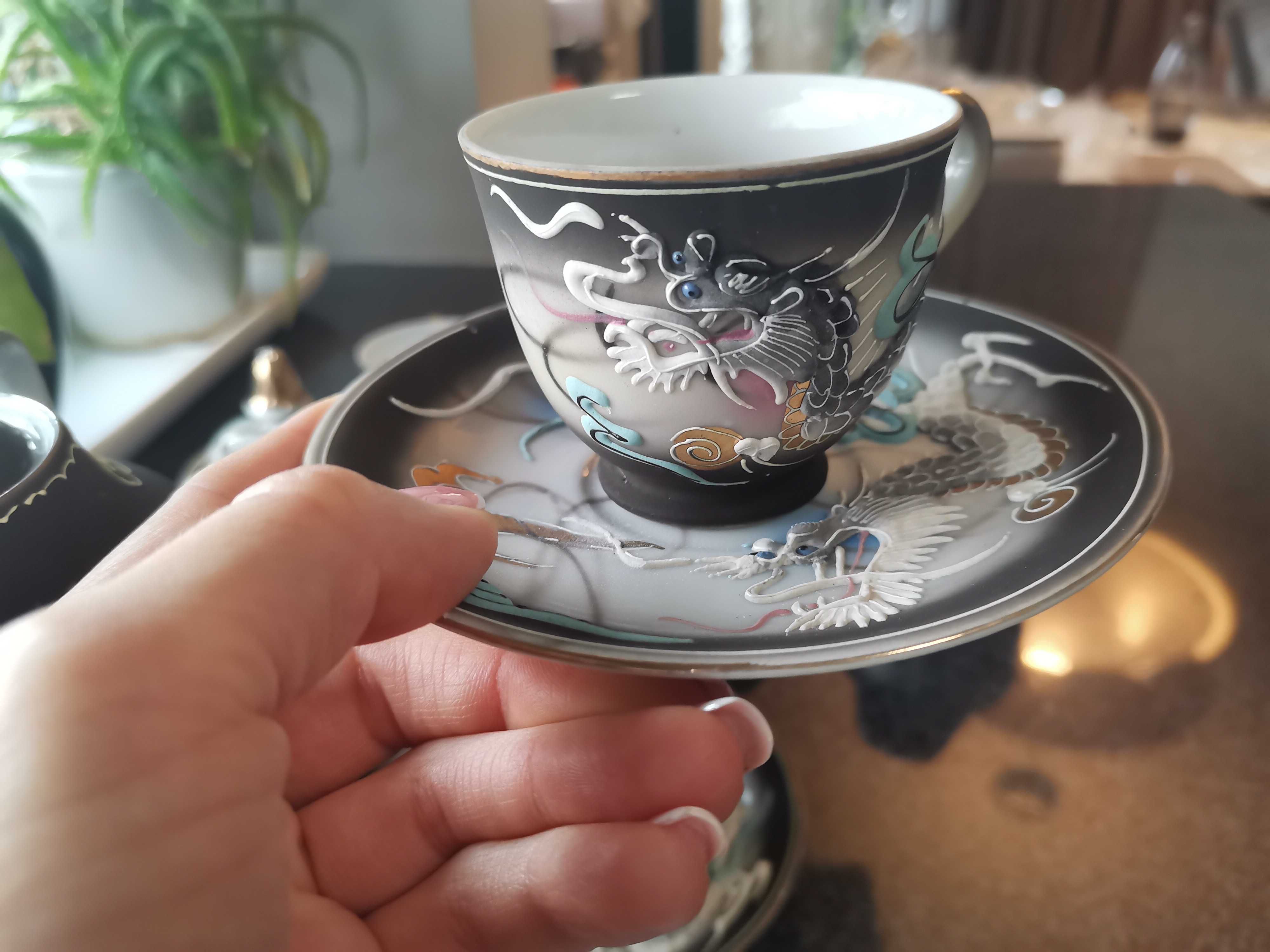 Serwis kawowy / herbaciany japońska porcelana ręcznie malowana