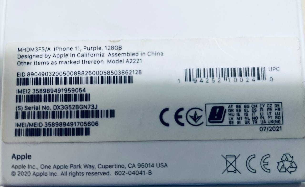 Apple iPhone 11 128GB Purple (MHDM3)
