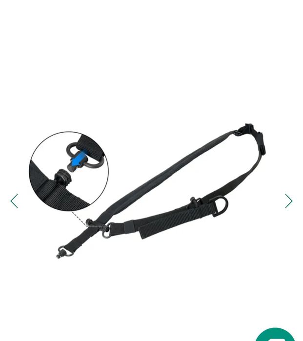 Ремінь Leapers Bolla 2/1-точковий з QD-антабками Чорний