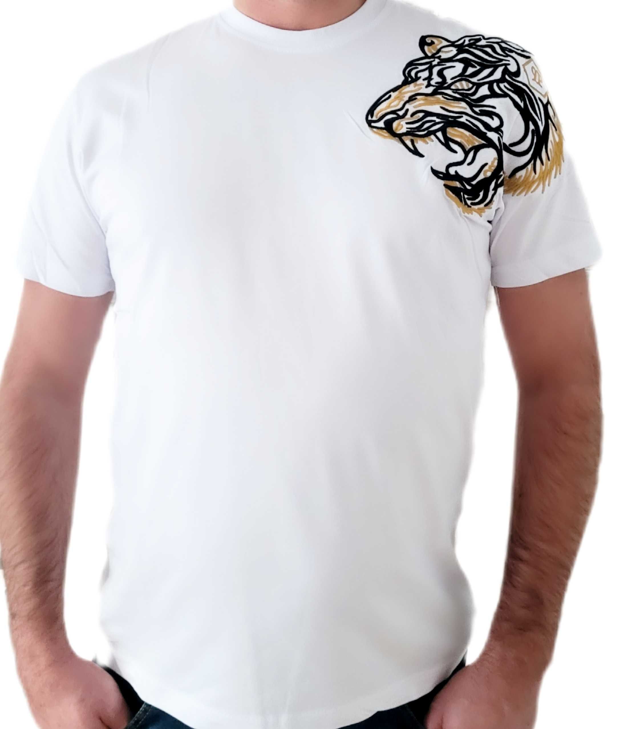 Koszulka męska Philipp Plein Tiger biała