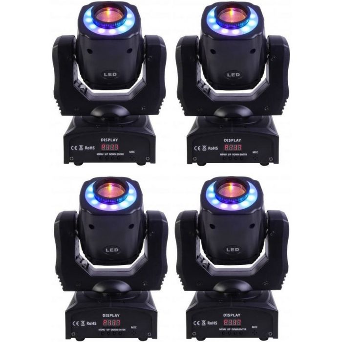 Glowy ruchome Fractal Mini LED Gobo Spot 60W - 4 sztuki