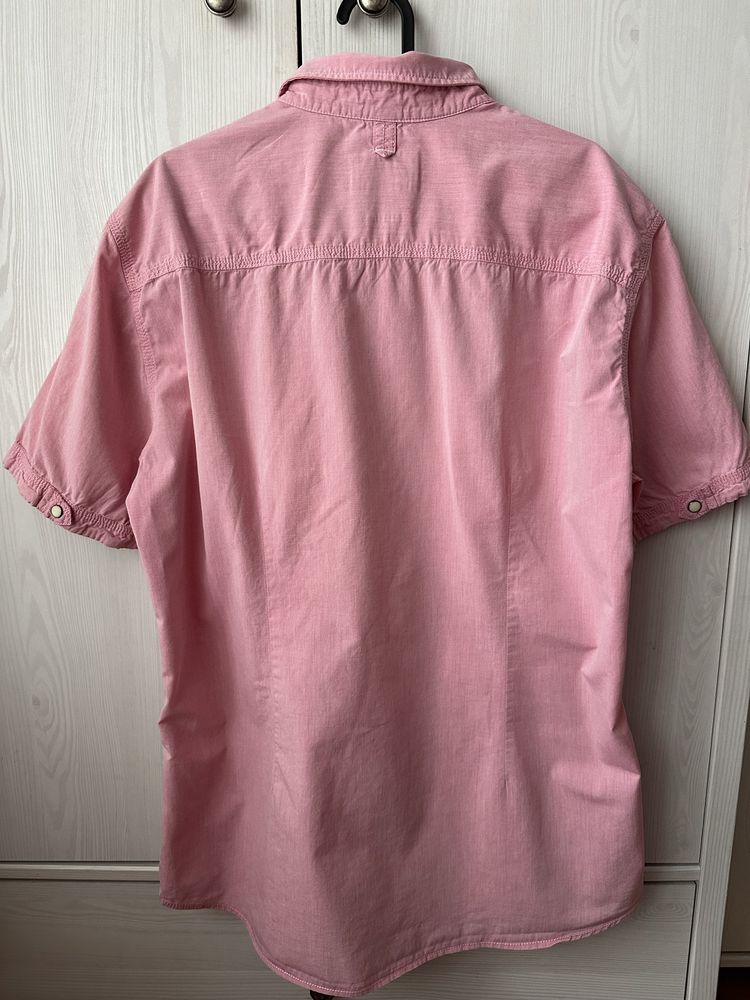 Różowa gładka koszula krótki rękaw S.Oliver L