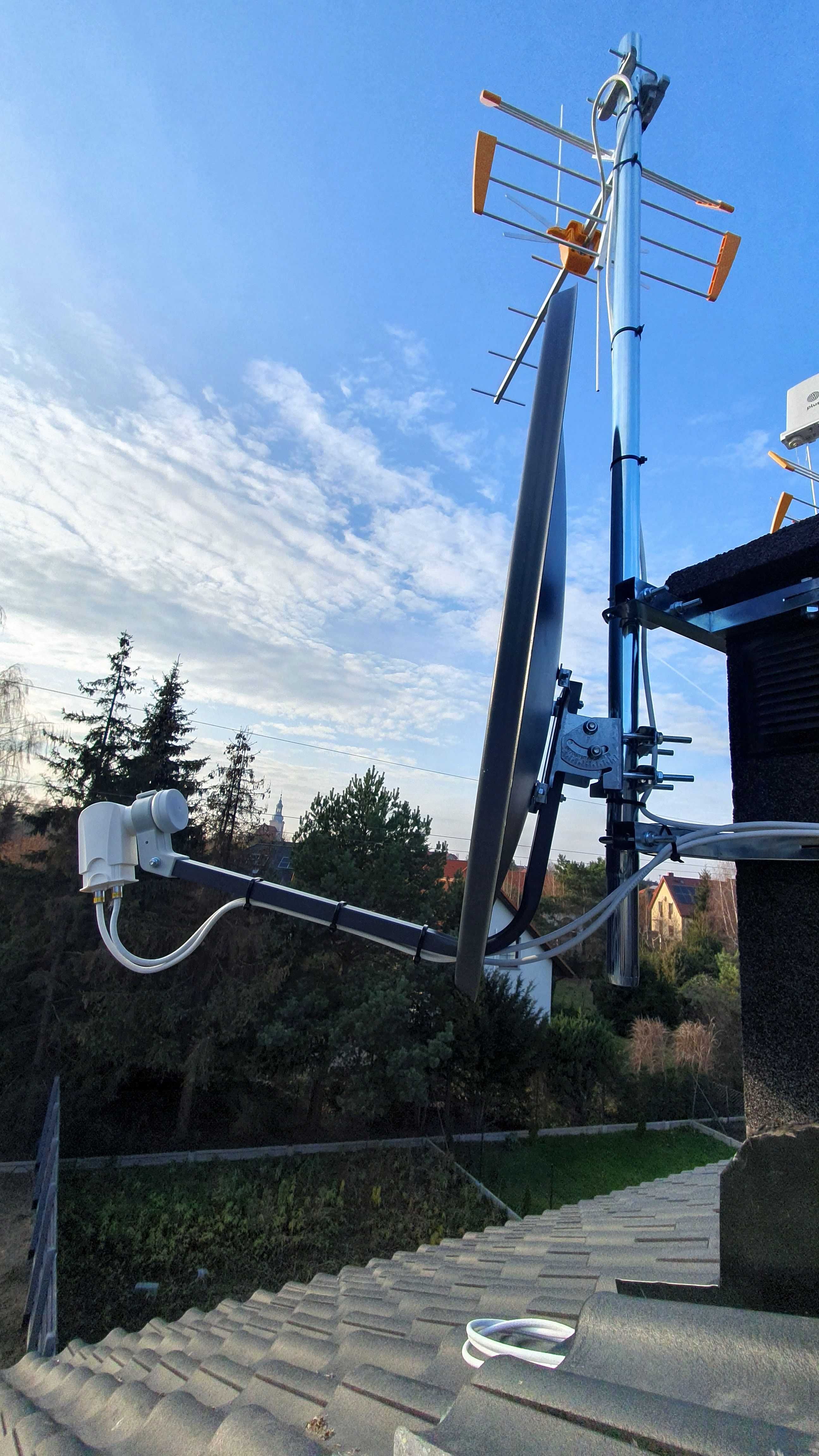 Montaż naprawa, serwis anten ustawienie sygnału anteny Sat2 DVB-T2