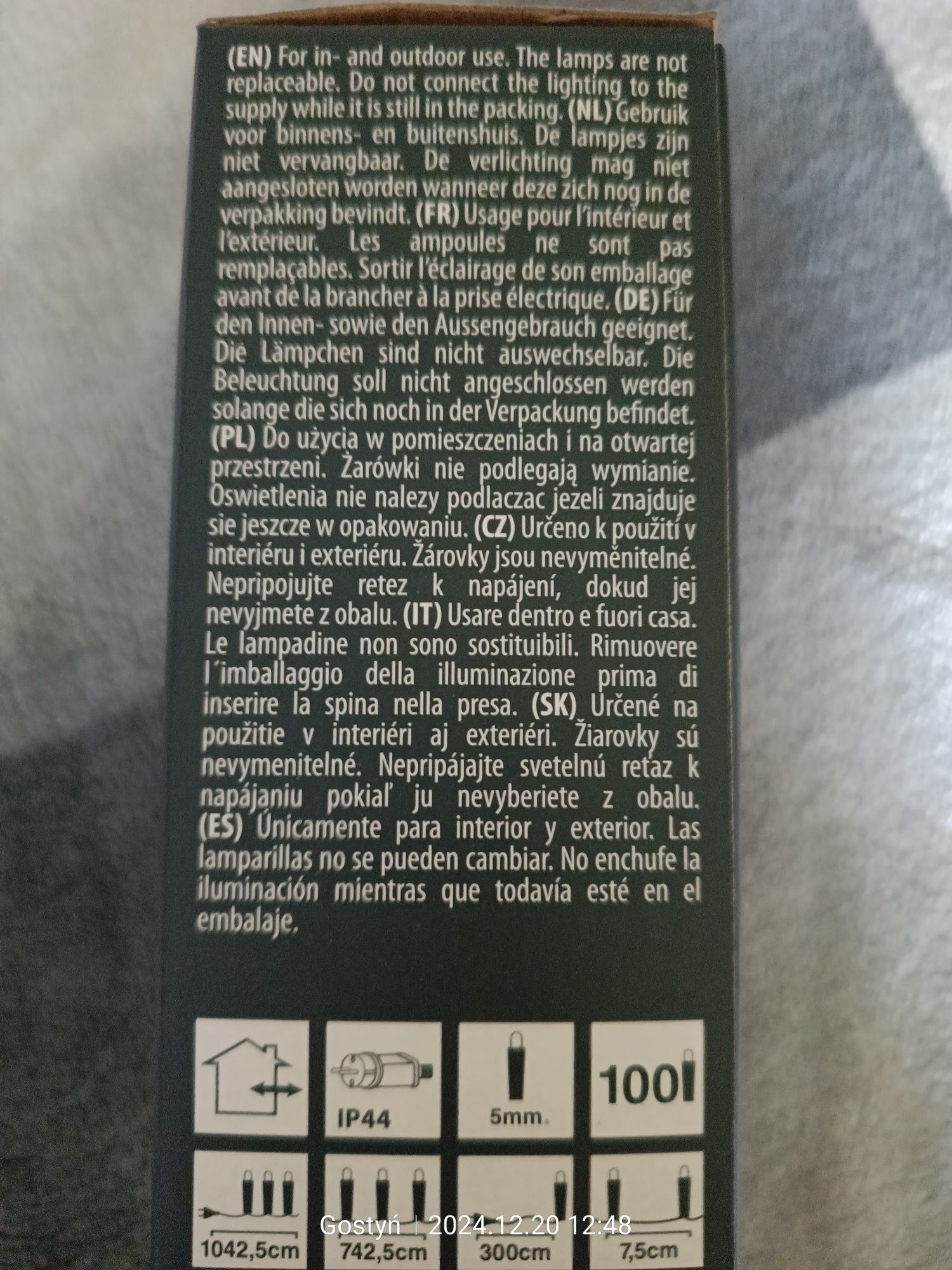 100 LED lampki zewnętrzne multicolor