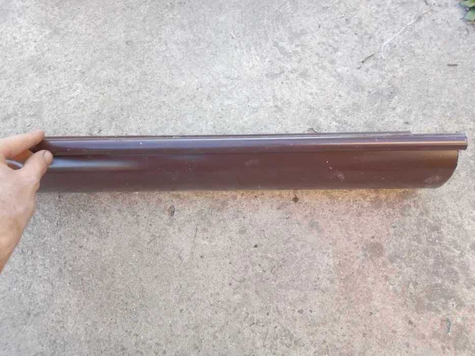 Rynna metalowa stalowa brąz długość 0.64m 64cm śr 125mm brązowa