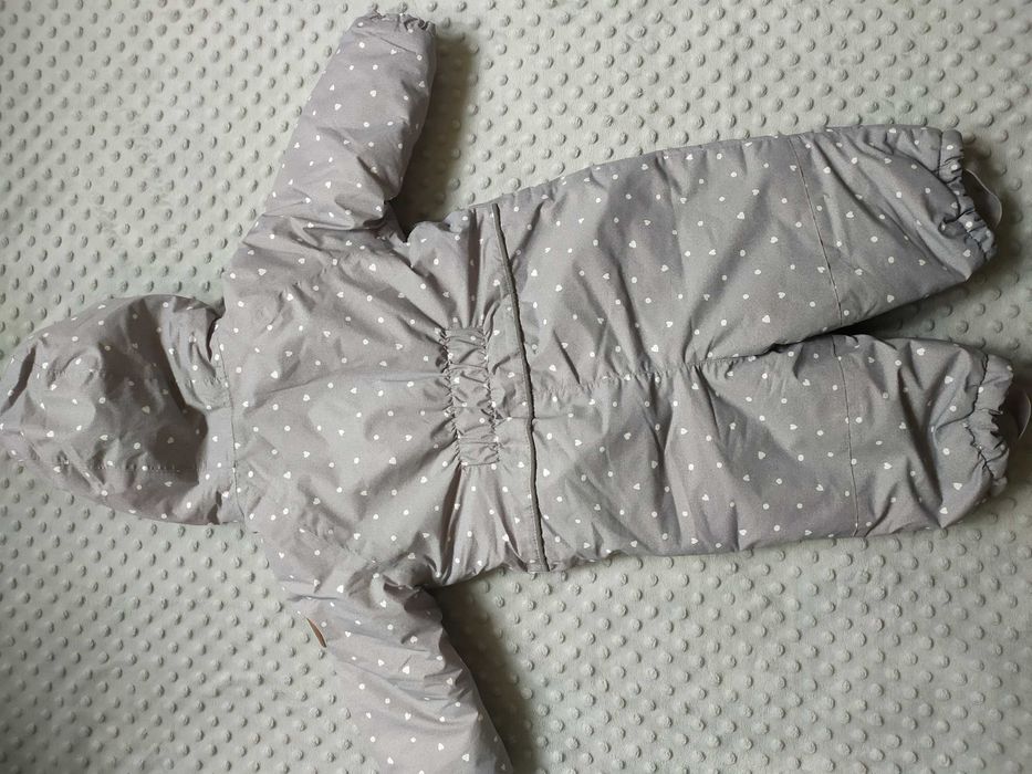 Kombinezon dziewczęcy zimowy Topomini 74 szary kropki