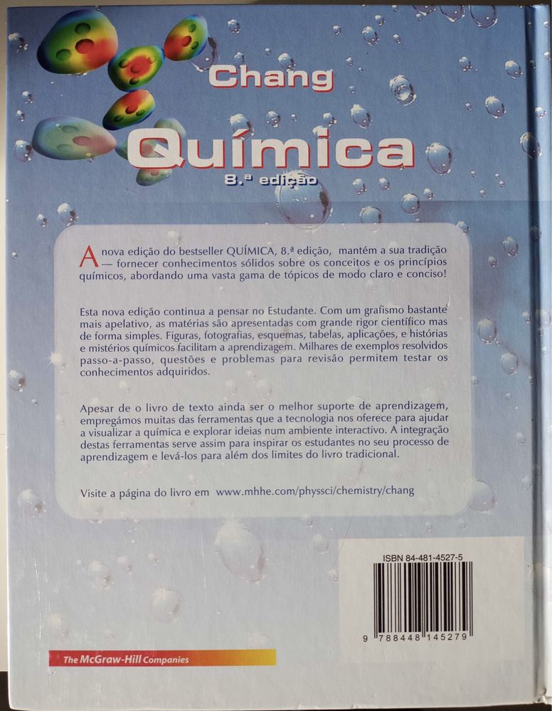 Manual de Química de Raymond Chang, 8ª edição (como novo)