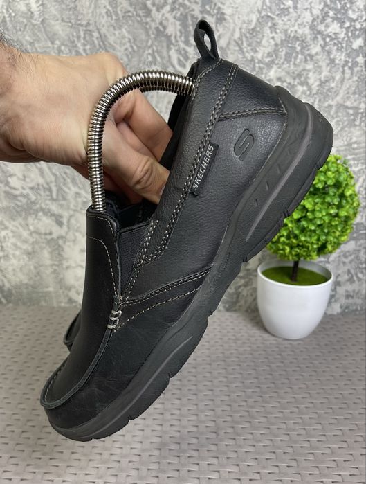 Skechers Air-cooled туфли мокасины 39 размер кожаные черные