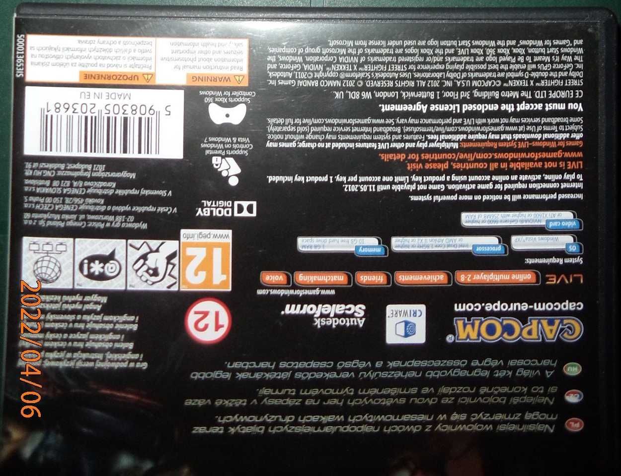 Street Fighter X Tekken PC DVD BOX, bez kodu, Capcom, Cenega, 2012