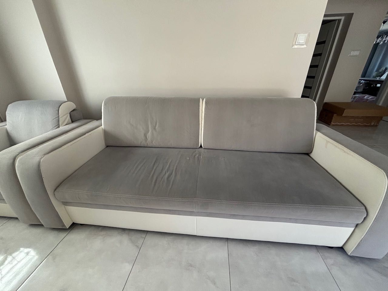 Sofa kanapa z funkcją spania szara z Agata Meble