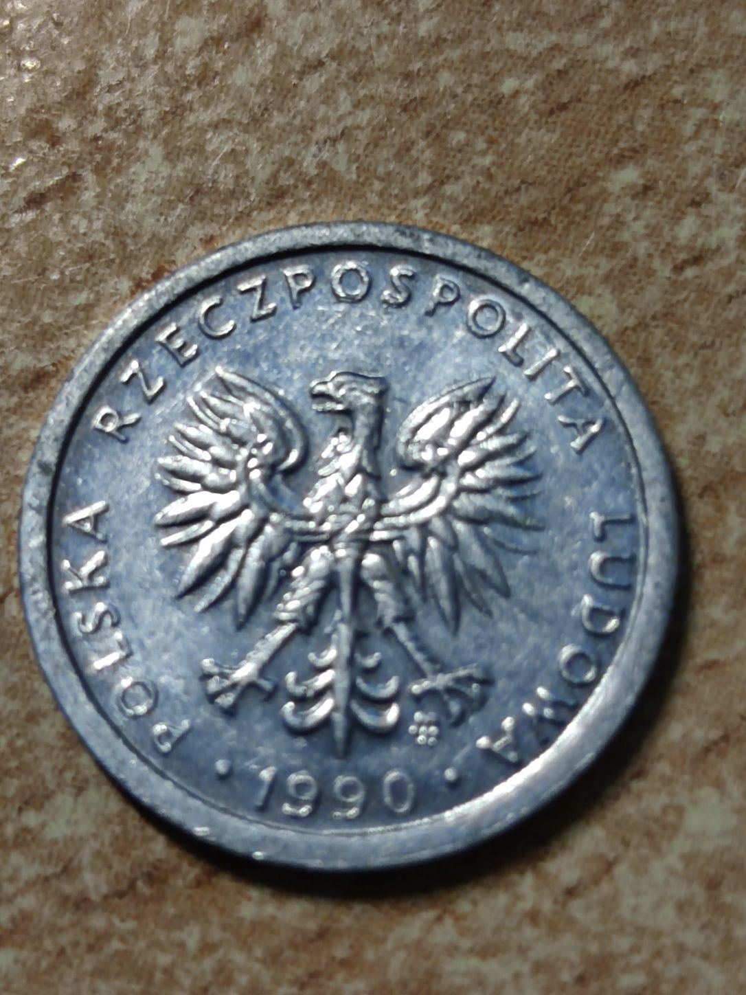 Moneta 1 złoty mała schyłek PRL z 1990