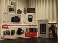 Kit canon 700d + 3 objectivas + kit flash + extras