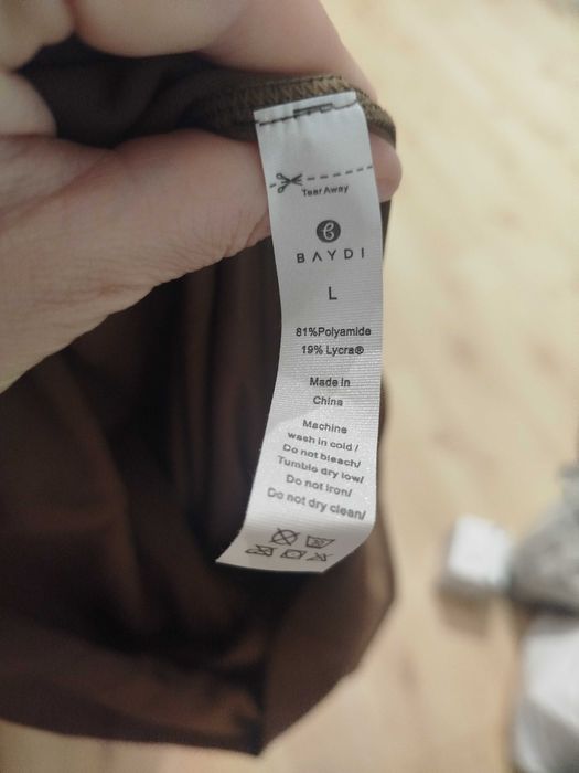 Szorty sportowe BAYDI – camel / cappuccino – NOWE – rozm. L