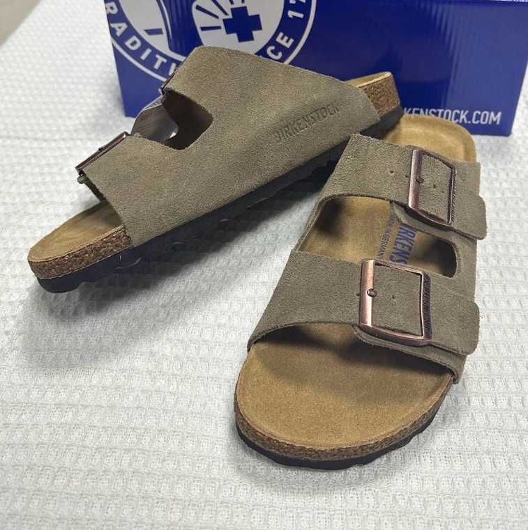 Nowe Birkenstock Arizona damskie zielony Klapki R.38