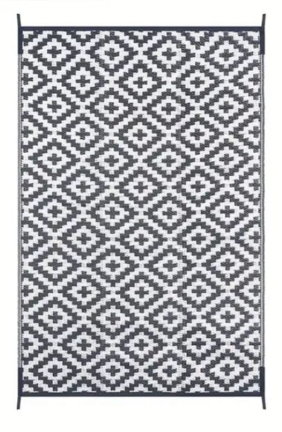 Mata dywan zewnetrzny wodoodporny bialo-czarny xxl