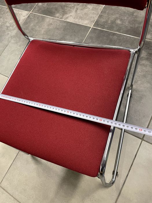 Krzesło konferencyjne chromowane bordowe