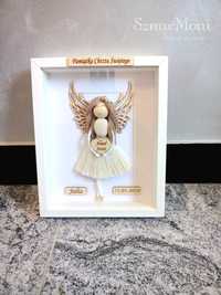 Obrazek anioł stróż komunia chrzest makrama