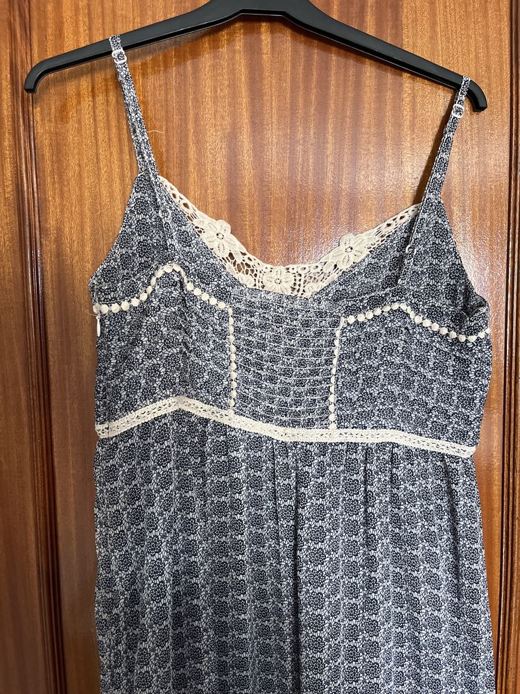 Vestido de alsas comprido azul