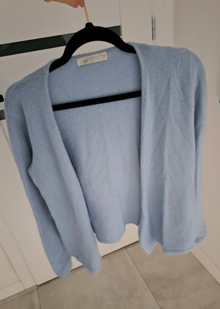 Sweterek narzutka błękitny baby blue 38 M