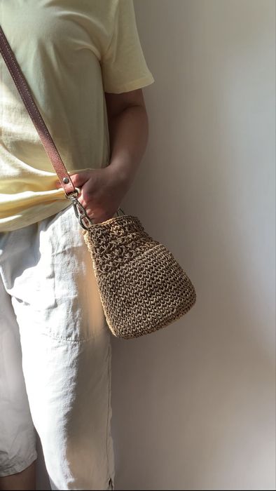 Сумка-відро Тренд з рафії