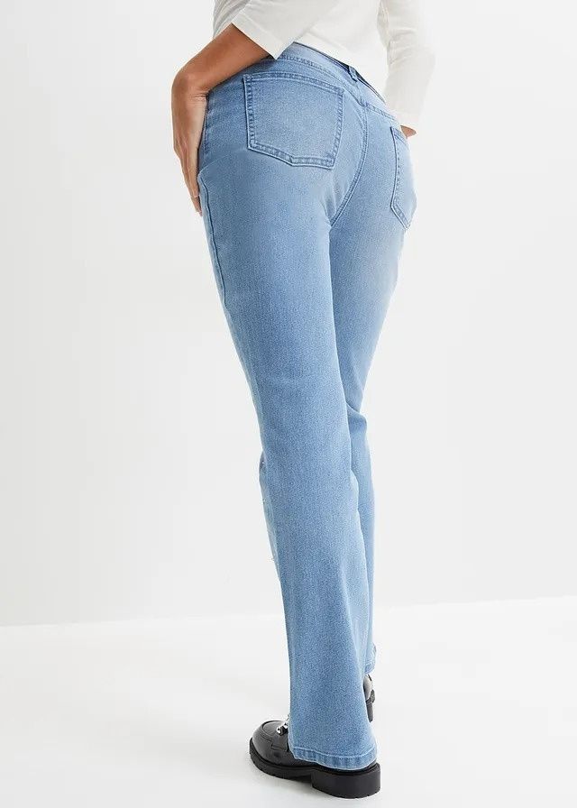 B.P.C jeansy bootcut ze sztrasami ^46