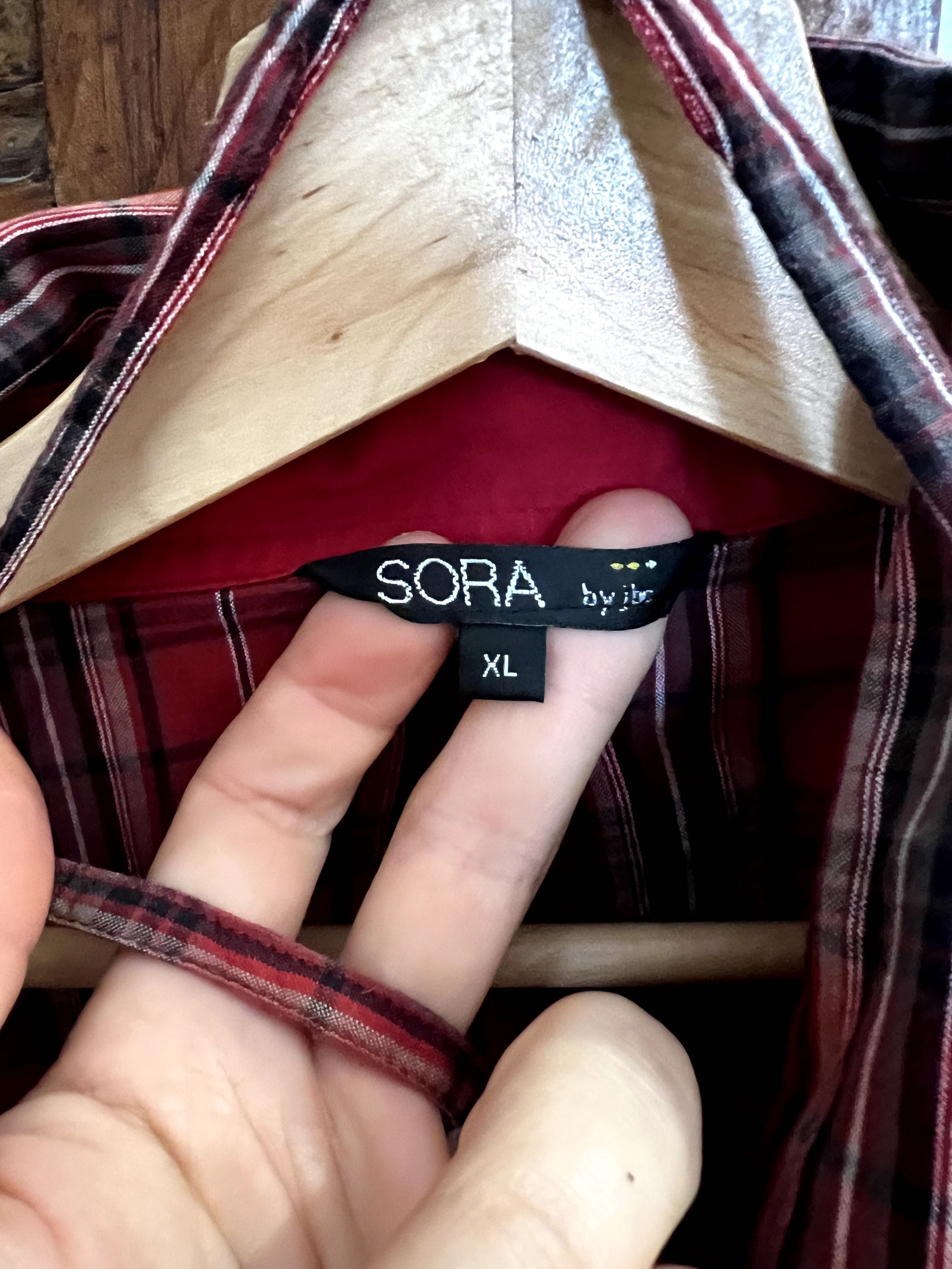 Camisa xadrez vermelho Sora, XL