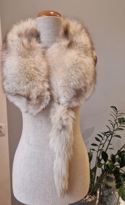 Kołnierz z lisa naturalne 80 cm