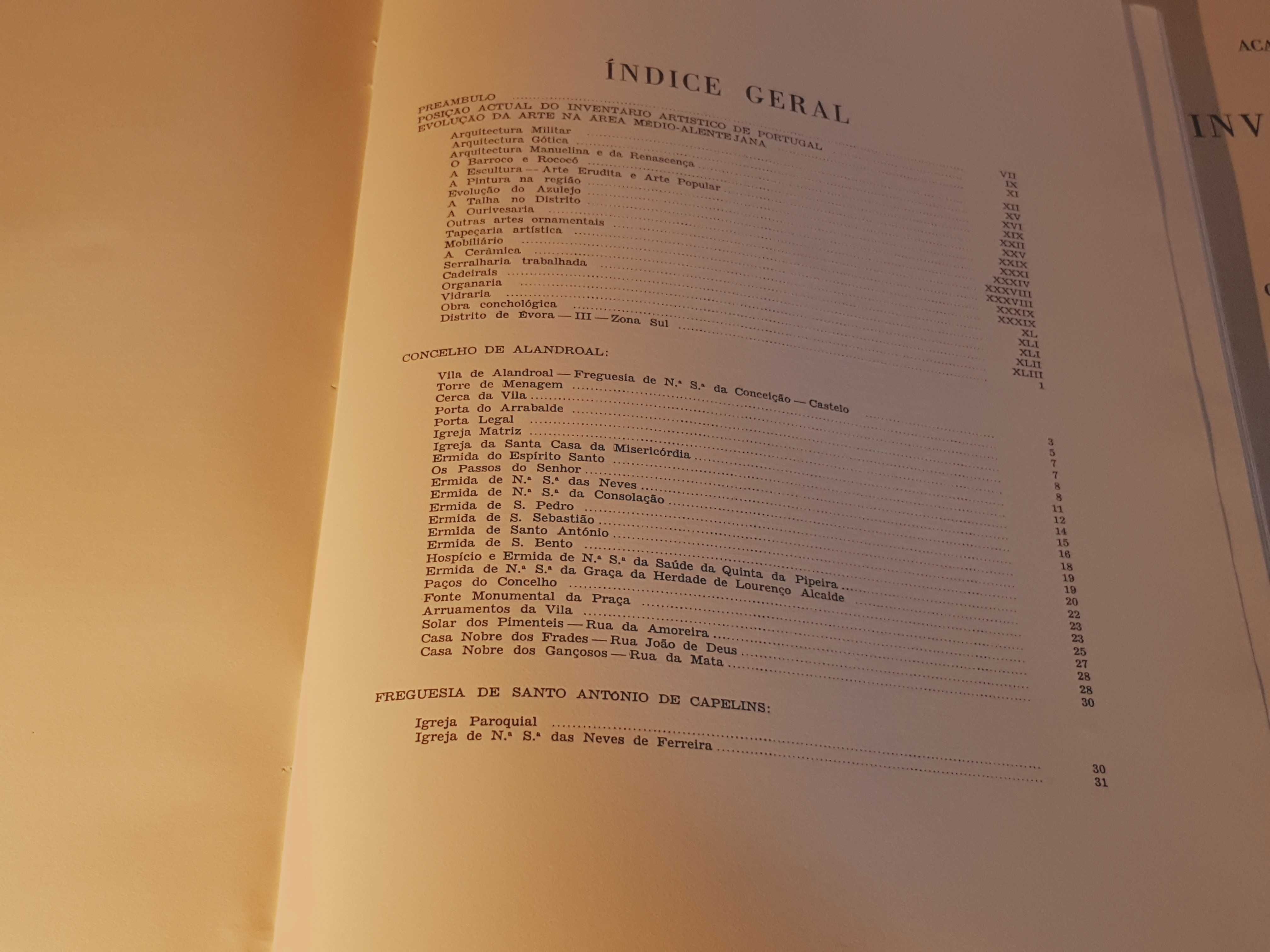 Inventário Artístico de Portugal - Distrito de Évora - 1978 IX 2 Vol