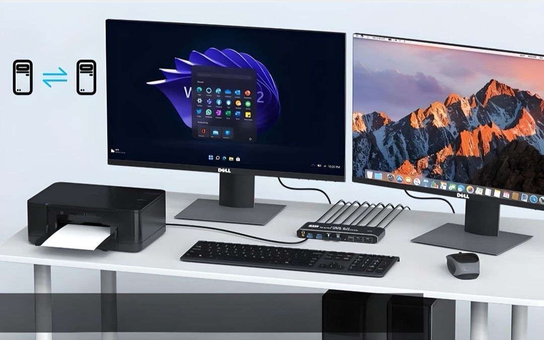 KONSOLA KVM 2x2 HDMI 2.0 4xUSB 3.0 Przełącznik Matryca Switch 2 monito
