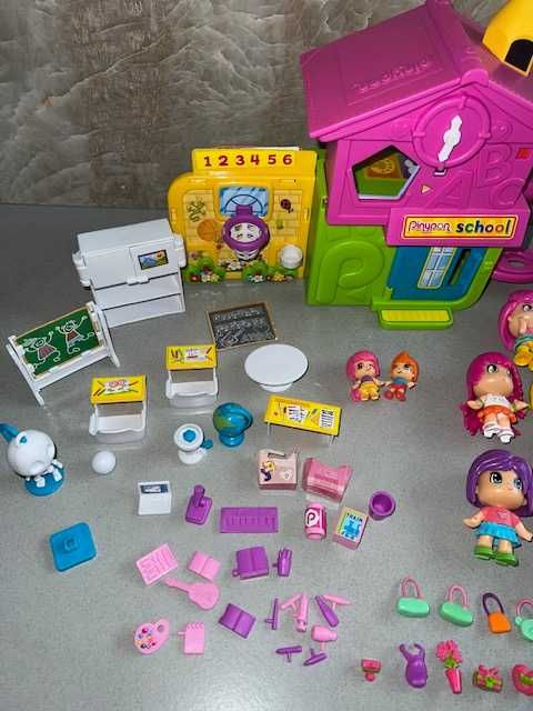 EPEE Pinypon mega zestaw zabawek laleczki,szkoła,akcesoria 96szt.
