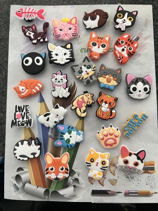 25 decorações gatos para chinelos ou sapatos