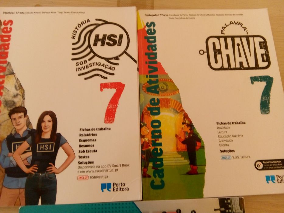 Conjunto de livros fichas 7 ano .5 euro já não tenho o de francês s ca