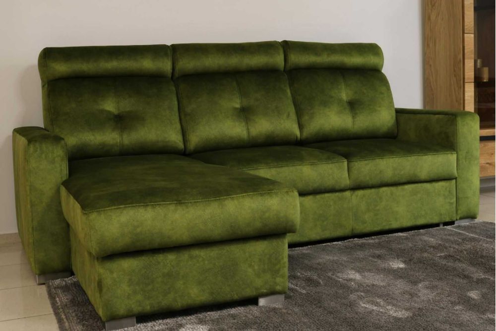 Narożnik Monti – funkcjonalny i elegancki, pojemnik + funkcja spania!