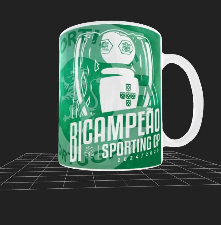 Canecas Estampadas Personalizadas Sporting Bicampeão e Dobradinha