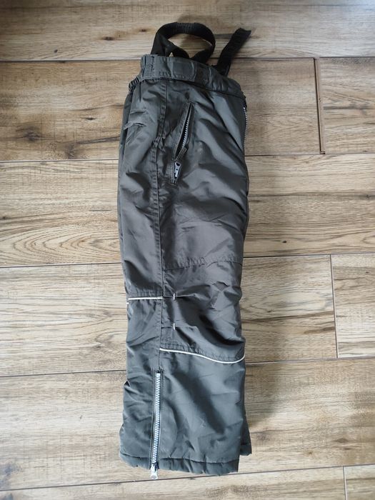 Spodnie zimowe narciarskie 116 ocieplane zima kids khaki