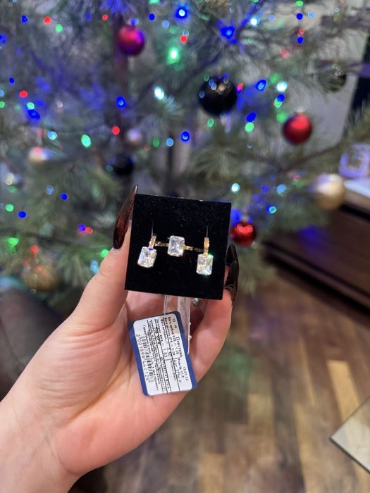 Продам набір ювелірних прикрас сережки та обручка зі срібла з позолото