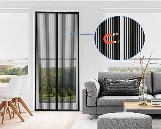diker moskitiera magnetyczna na drzwi 120 x 240 cm czarna vv
